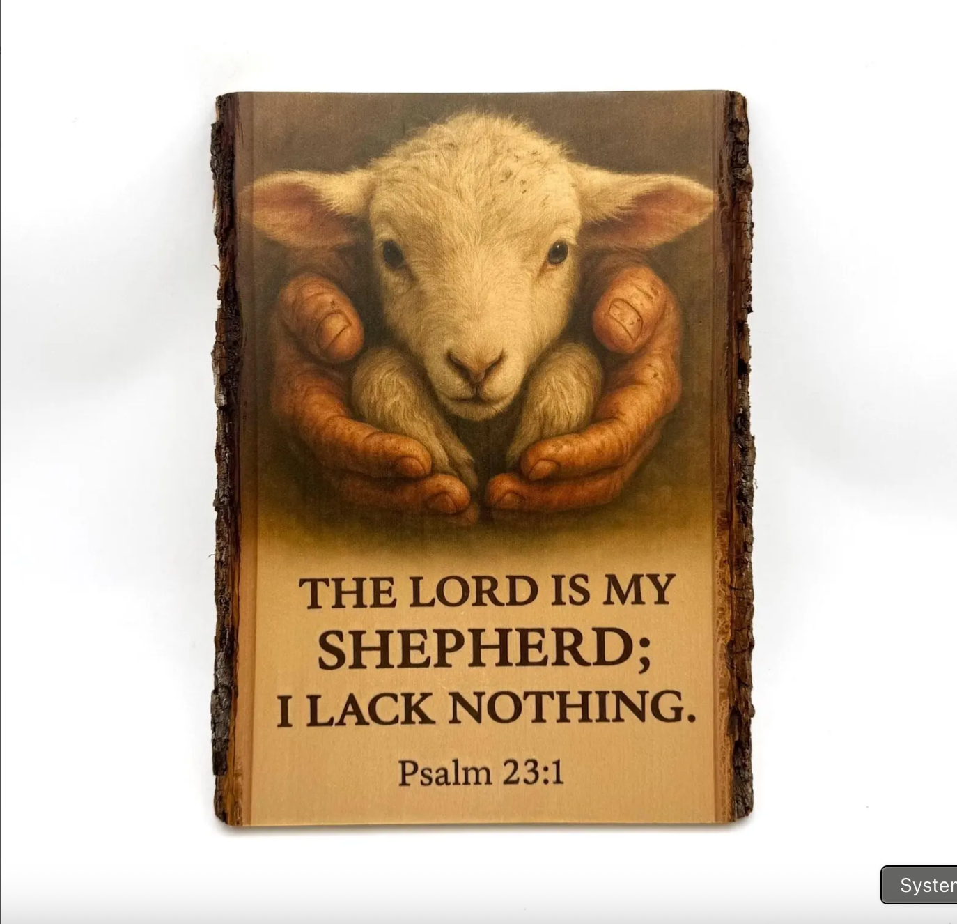 The Lord Is My Shepherd Printed on Wood Psalm 23 Bible Verse Sign