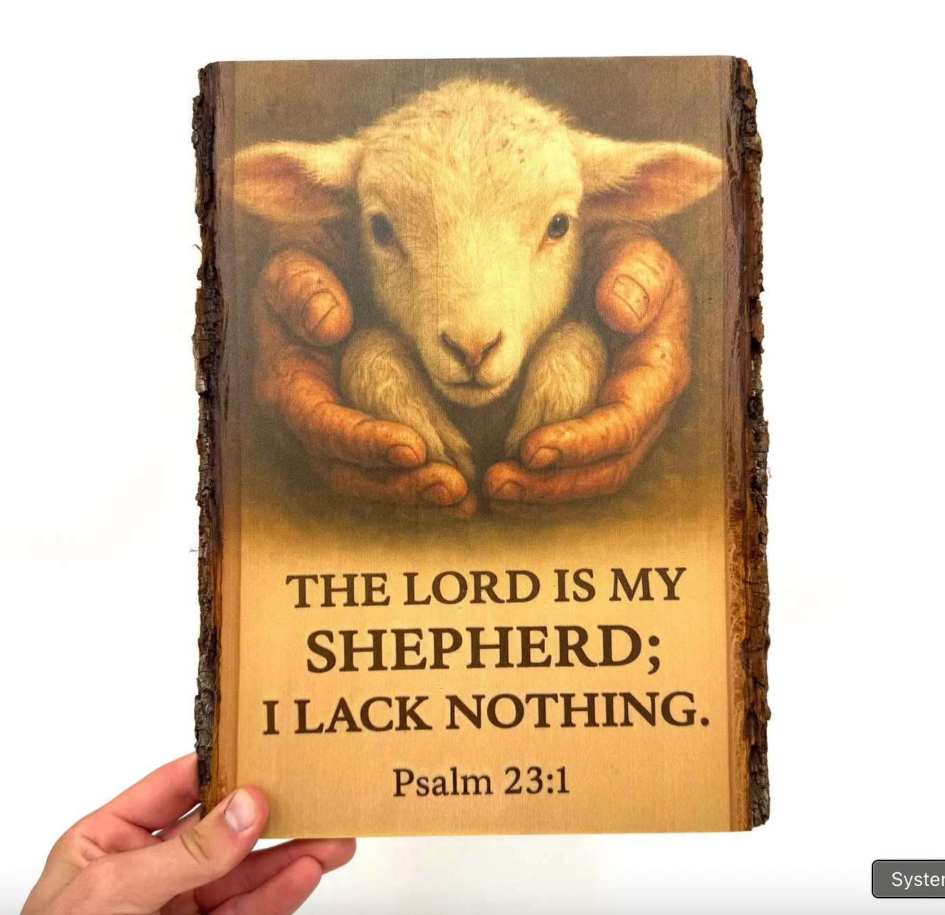 The Lord Is My Shepherd Printed on Wood Psalm 23 Bible Verse Sign
