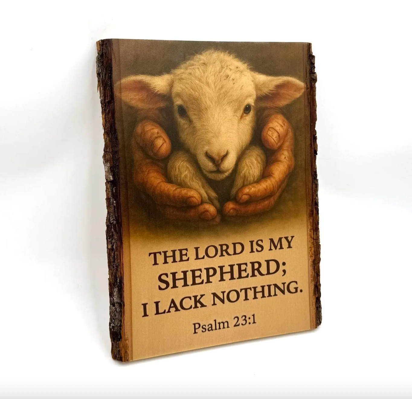 The Lord Is My Shepherd Printed on Wood Psalm 23 Bible Verse Sign