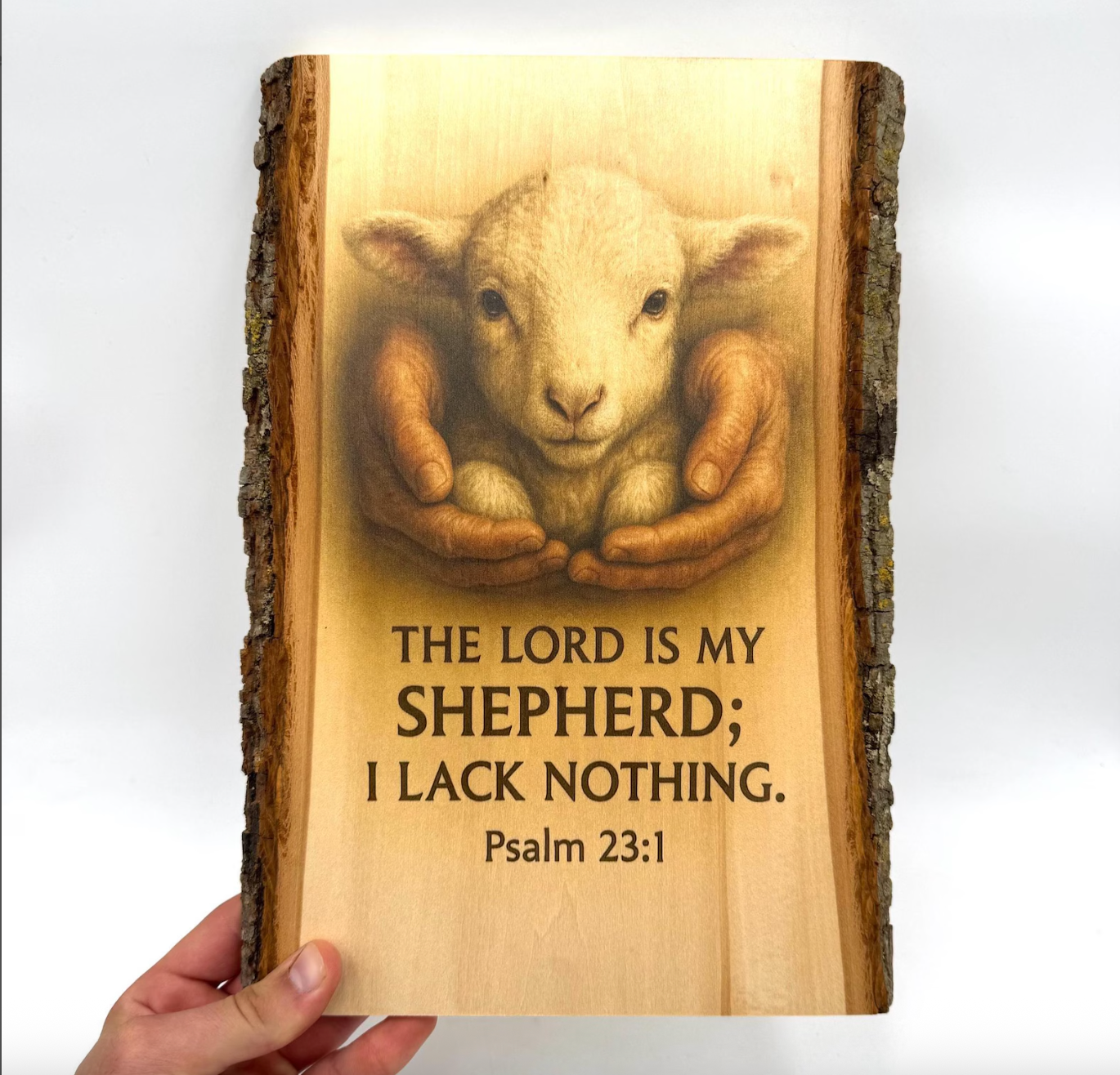 The Lord Is My Shepherd Printed on Wood Psalm 23 Bible Verse Sign
