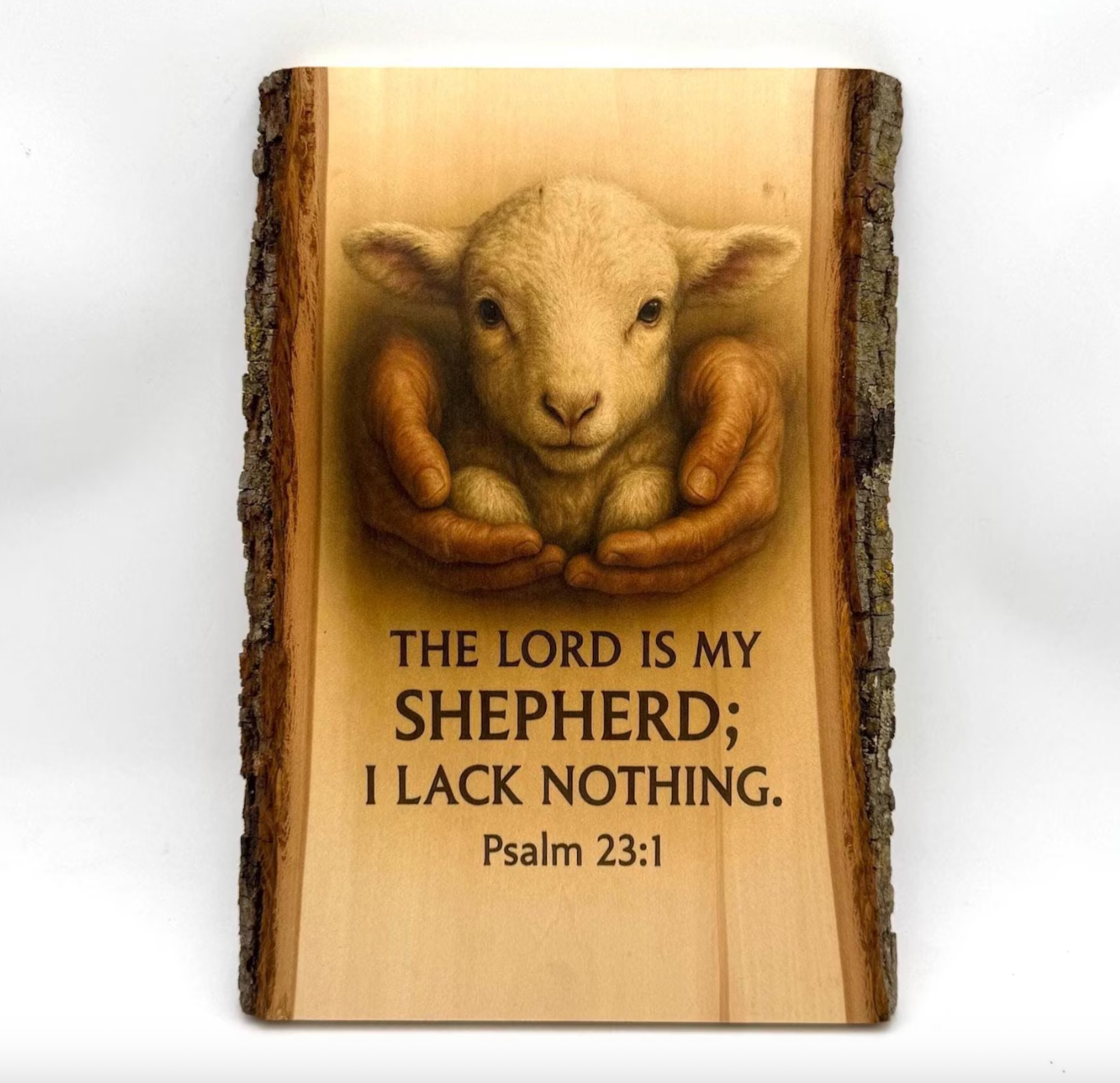 The Lord Is My Shepherd Printed on Wood Psalm 23 Bible Verse Sign