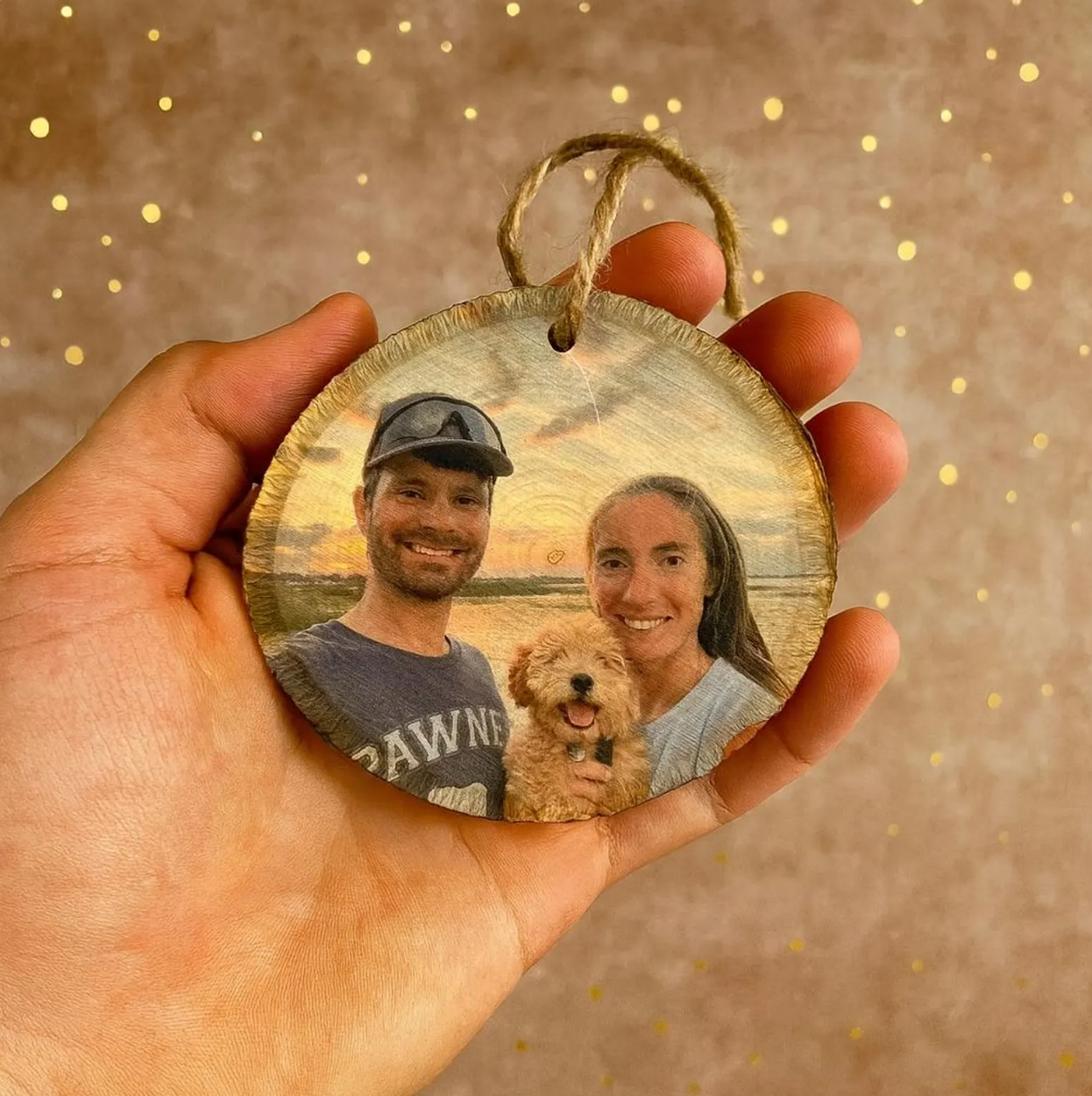 Personalized Wood Photo Ornament (4 pcs)