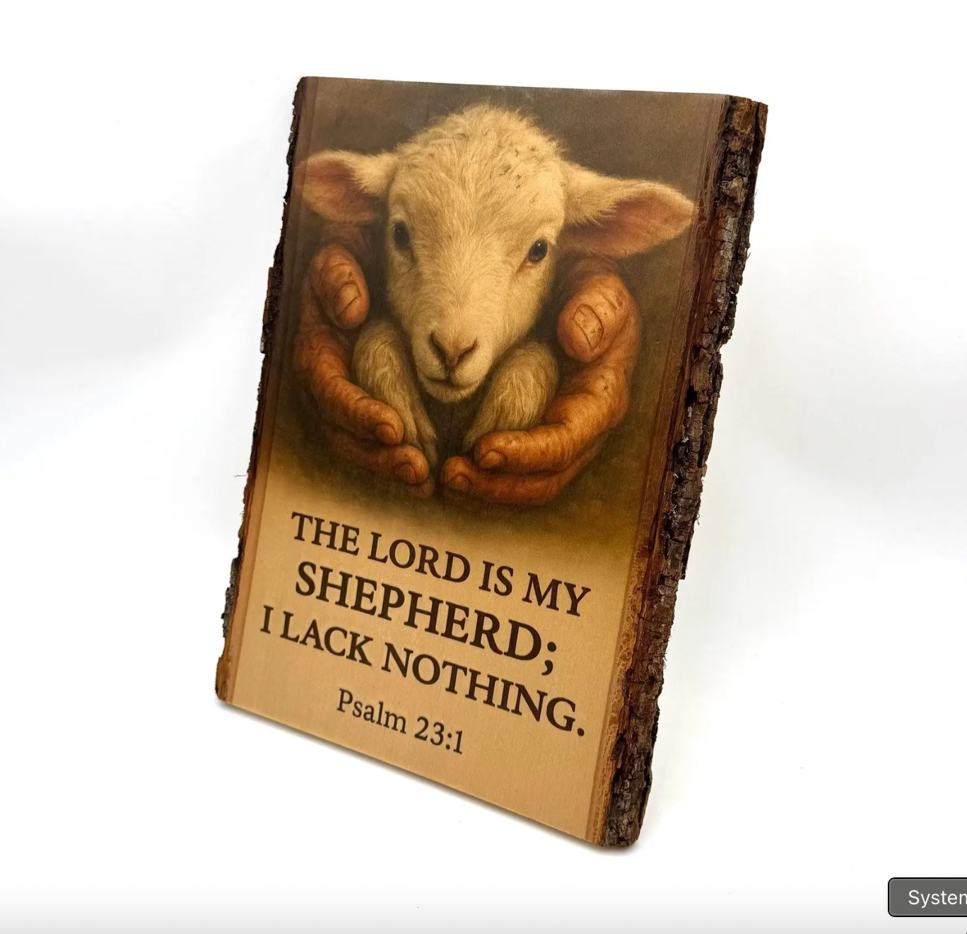 The Lord Is My Shepherd Printed on Wood Psalm 23 Bible Verse Sign