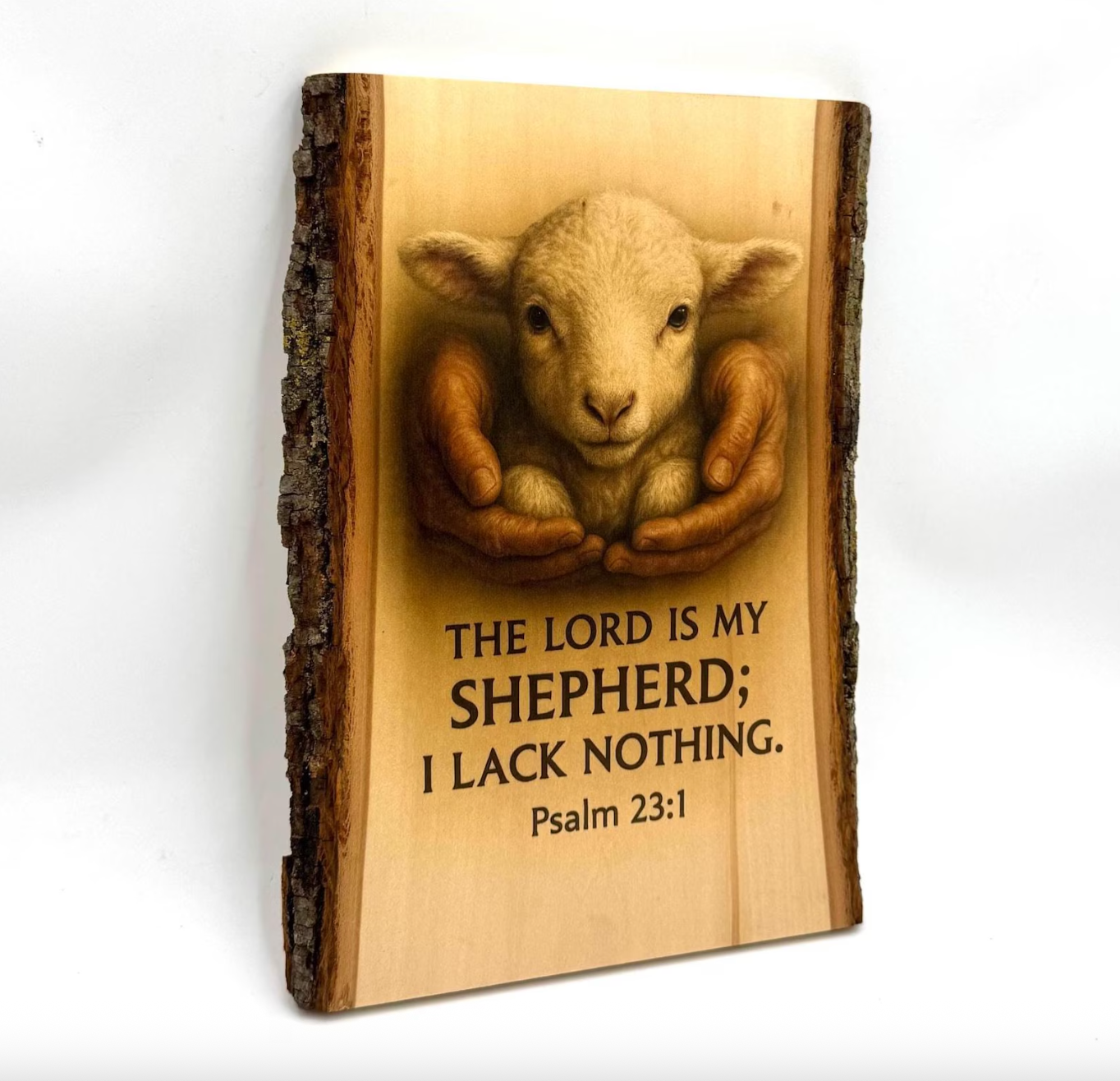 The Lord Is My Shepherd Printed on Wood Psalm 23 Bible Verse Sign