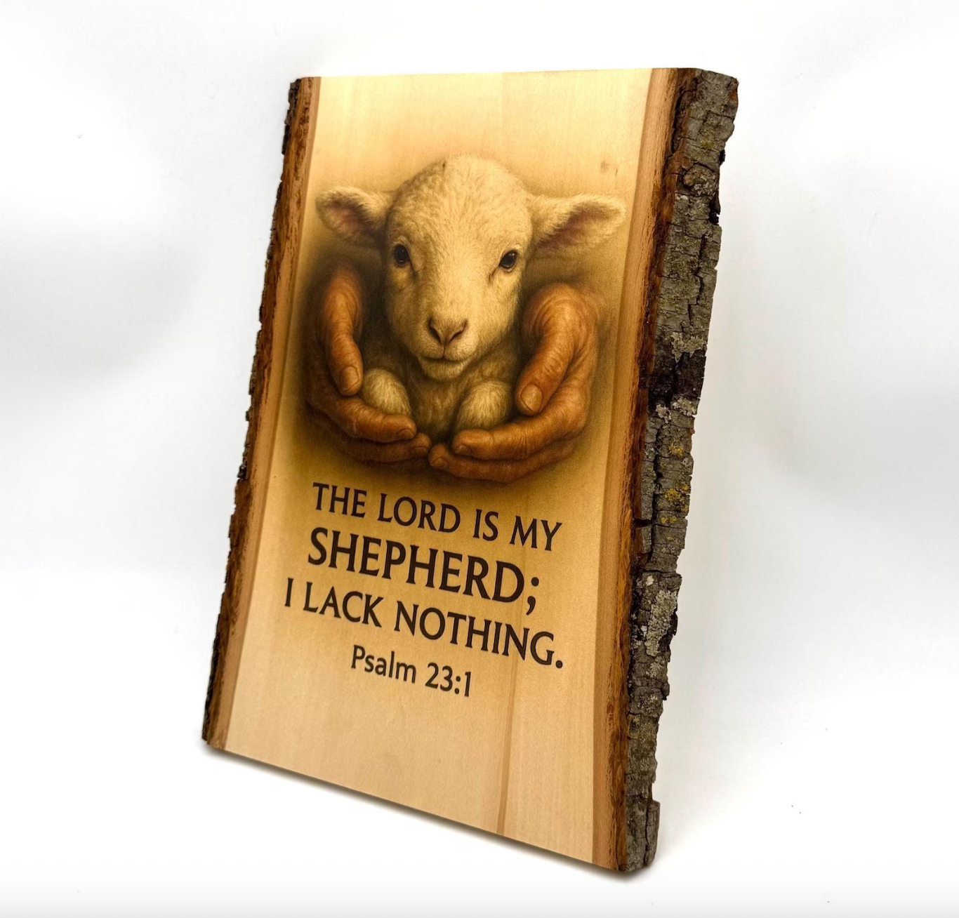 The Lord Is My Shepherd Printed on Wood Psalm 23 Bible Verse Sign