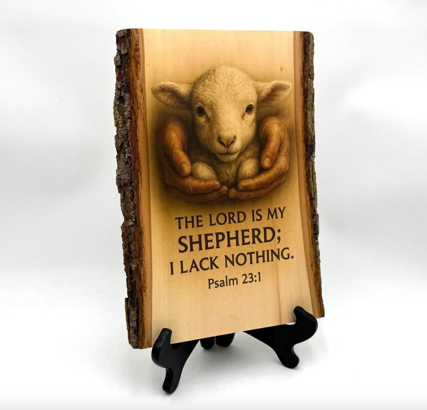 The Lord Is My Shepherd Printed on Wood Psalm 23 Bible Verse Sign