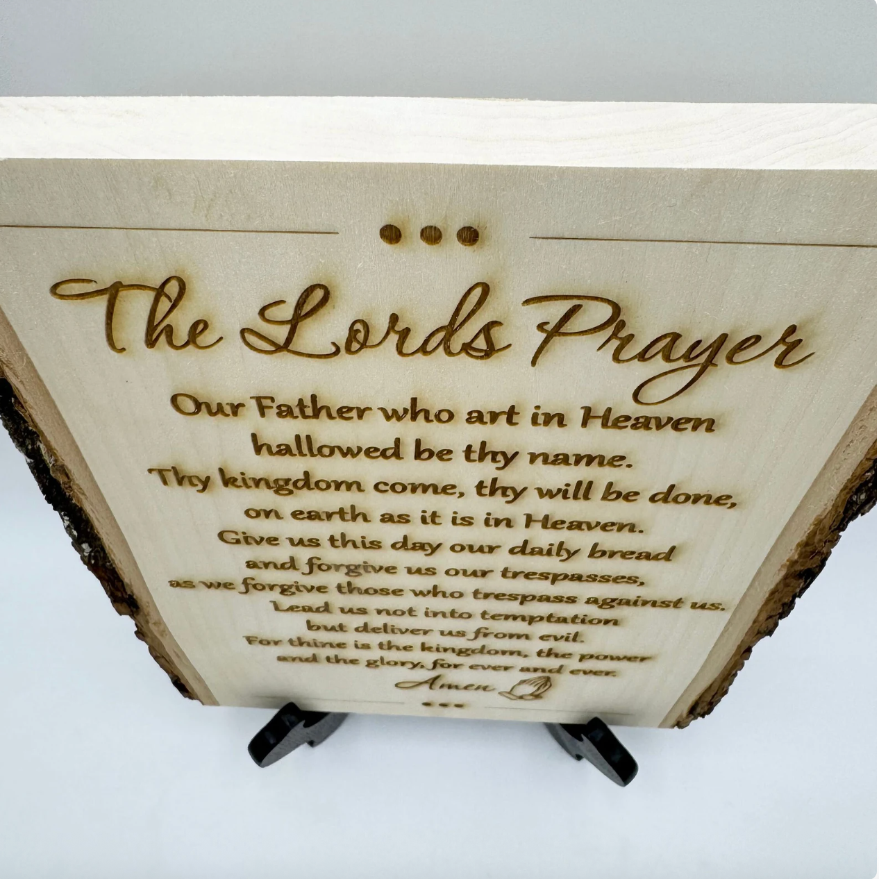 The Lord's Prayer in English, Lord Prayer Engraved, Rustic Home Decor