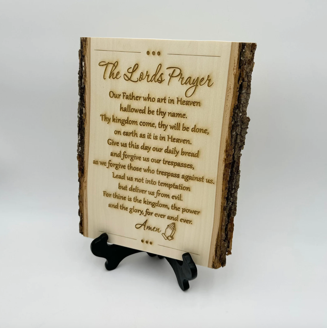 The Lord's Prayer in English, Lord Prayer Engraved, Rustic Home Decor