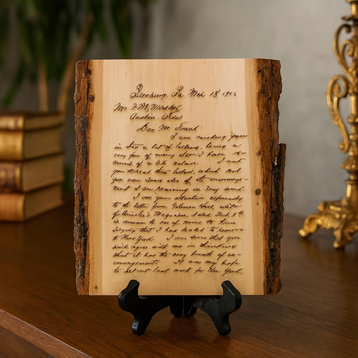 Your Handwritten Letter Engraved on Wood